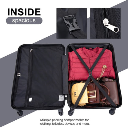 Tripcomp Luggage 3 Piece Set,Suitcase with Spinner Wheels Hardside Lightweight Luggage 20in24in28in.(Blue)