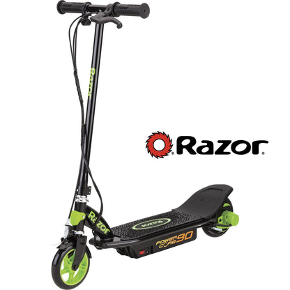 Razor Power Core E90 Green Electric Kids Toy Scooter. Certified Refurbished. Age 8+