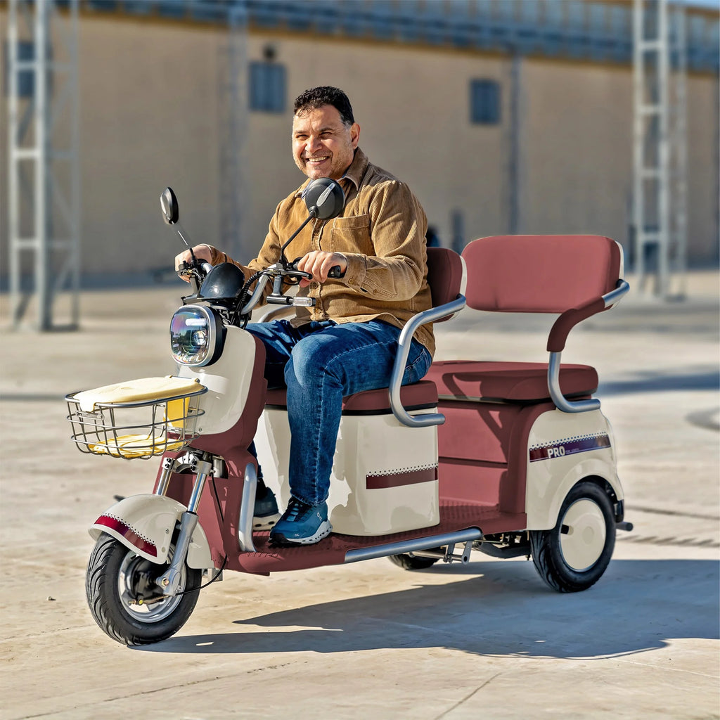 Massimo MGC E-Trike 3-Wheel Electric Cart – 17 MPH, 2-Seater Adult Scooter – Blue