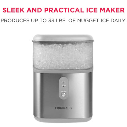 Frigidaire, 33 Lbs. Nugget Ice Maker, Black Stainless Steel, EFIC228