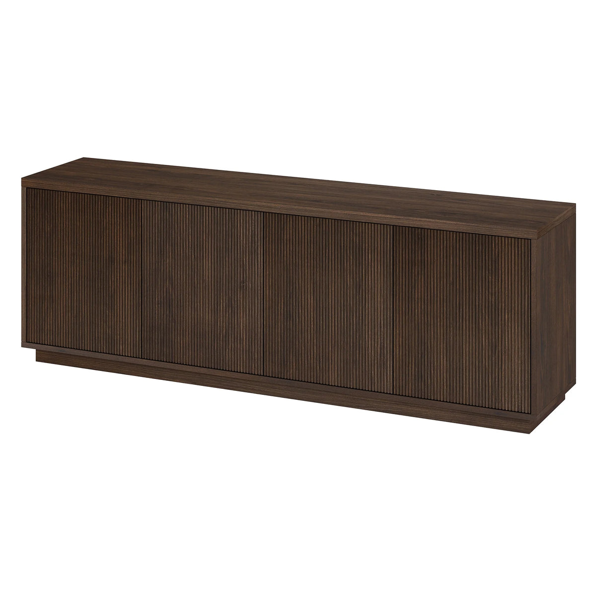 Evelyn&Zoe Hanson Rectangular TV Stand for TV's up to 75", Black Grain