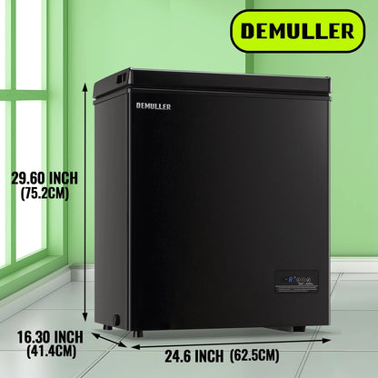 DEMULLER 4.0 Cu.ft Deep Chest Freezer Mini Freezers Top Open Door Rmovable Storage Baskets New Black