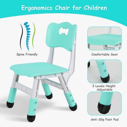 Arlopu Toddler Table and Chair Set Height Adjustable, Kids Activity Table for Reading, Drawing, Eating, Studying, Max 220lbs