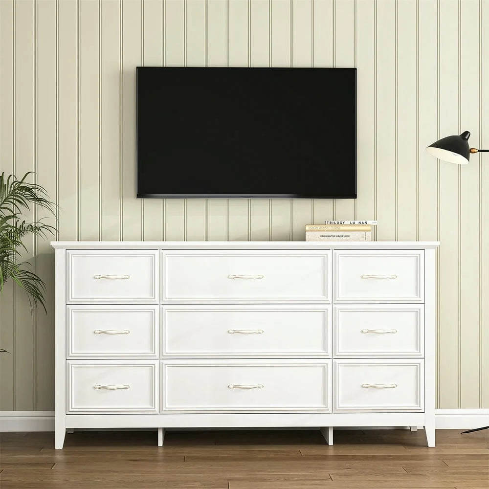 Kadyn Modern 6 Drawer Dresser Wood Cabinet,Dresser for Bedroom, Kitchen Storage Cabinet with Drawers, Chest of Drawers(Black)