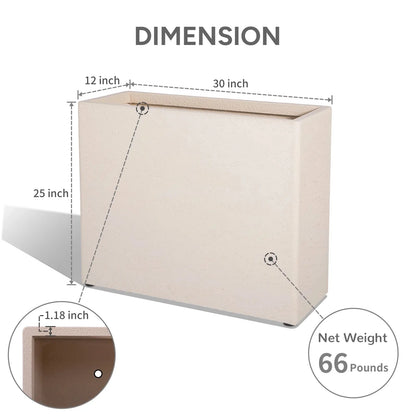 Tall Rectangular Composite Planter,Durable for All-Weather Use with Drainage Holes, Large Rectangular Planter for Outdoor and Indoor Plants