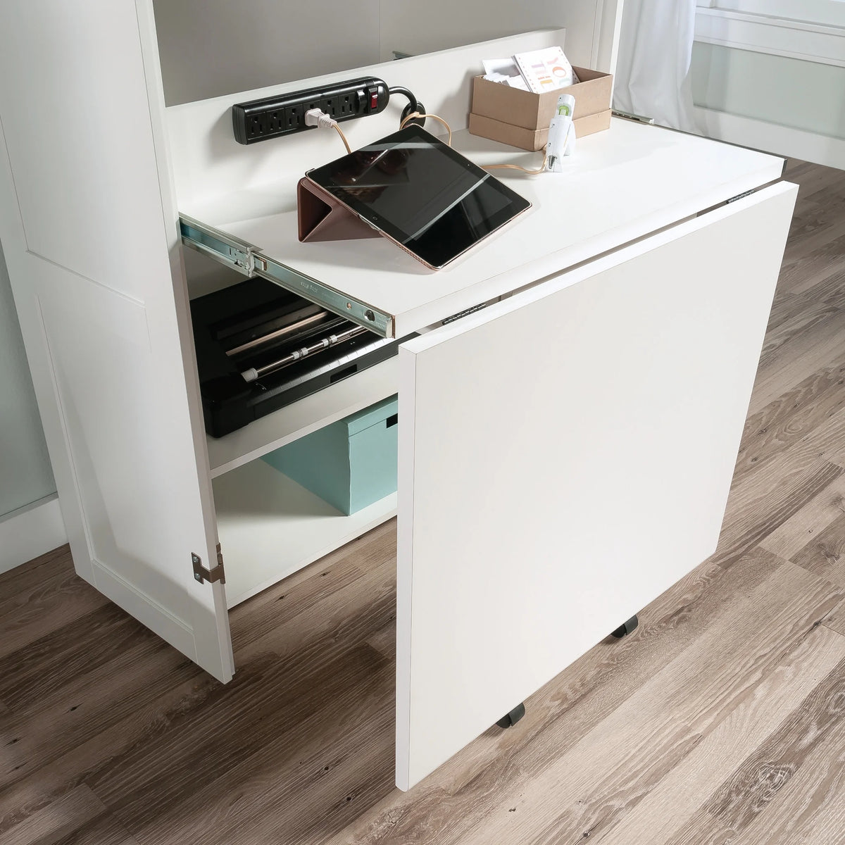 Sauder Craft & Sewing Armoire in Soft White, Soft White Finish