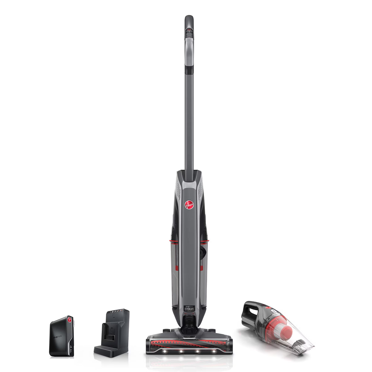 Hoover ONEPWR Evolve Pet Elite & ONEPWR Hand Vac, Upright Vacuum and Hand Vacuum Bundle, Pet Friendly, Powerful Suction, for Multi-Surfaces, BH53810V, Gray