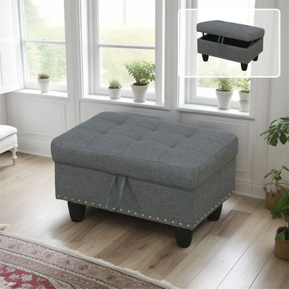 Aukfa 3 Piece Sectional Sofa, Living Room Couch with Storage Ottoman&Cup Holder, Linen, Right Hand, Purple