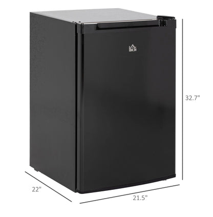 3 Cu Ft Upright Freezer - Black Mini Freezer with Adjustable Thermostat & Reversible Door for Apartment, Dorm, Office