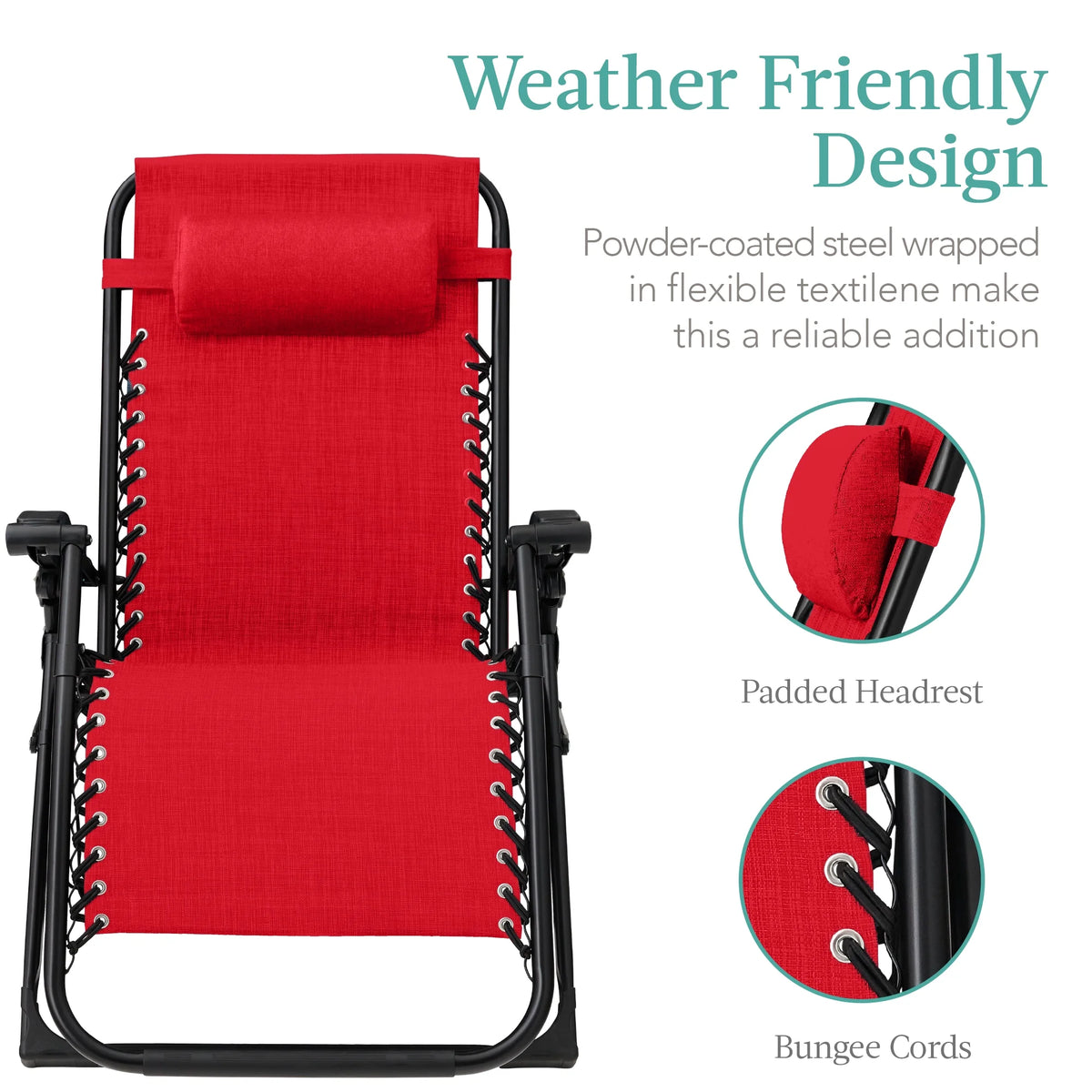 Best Choice Products Oversized Zero Gravity Chair, Folding Recliner w/ Removable Cushion, Side Tray - Fossil Gray