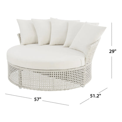 Mainstays Tuscany RIdge Outdoor Daybed - White with Cream