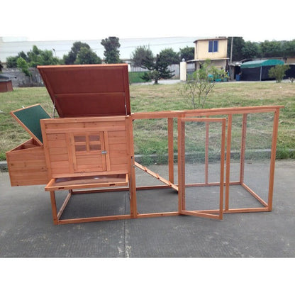 Chicken Coop Large 95" Deluxe Solid wood Hen Chicken Cage House Coop Huge with Run nesting box