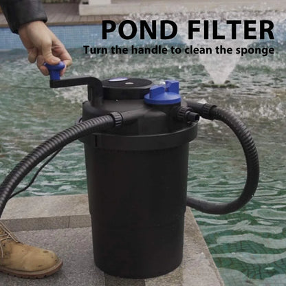SPECSTAR Pressurized Biological Pond Filter with 13-watt Light, 1580 GPH Suitable for Koi Ponds up to 800 Gallons or Ornamental Ponds up to 1600 Gallons