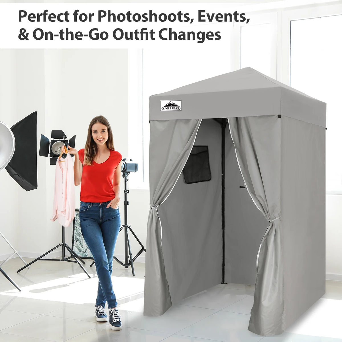 EAGLE PEAK Flex Ultra Compact 4 ft x 4 ft Pop-up Changing Room Canopy, Portable Privacy Cabana
