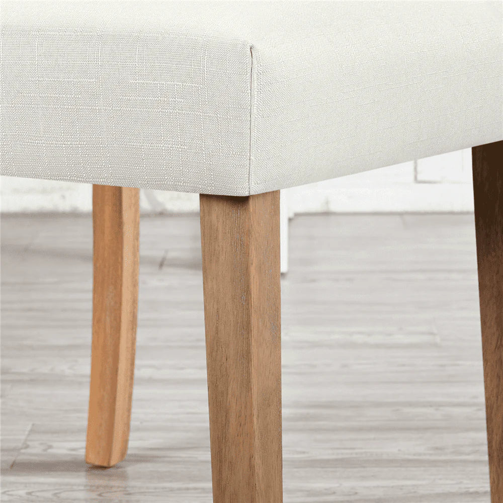 Yaheetech 2pcs Classic Fabric Upholstered Dining Chair, Beige