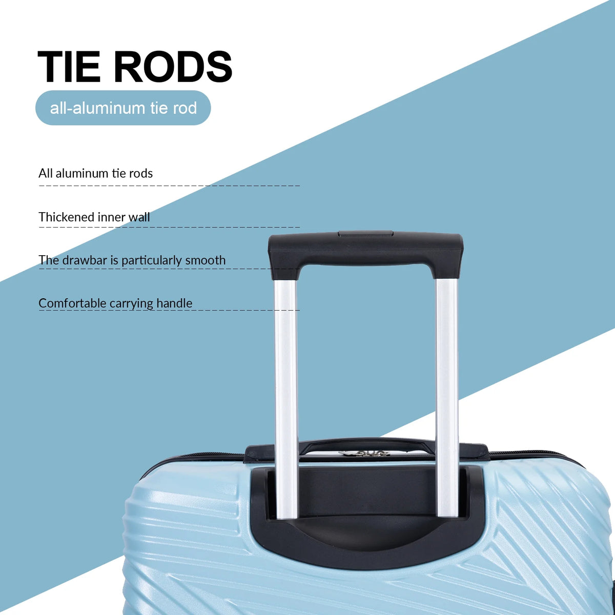 Tripcomp Luggage 3 Piece Set,Suitcase with Spinner Wheels Hardside Lightweight Luggage 20in24in28in.(Blue)