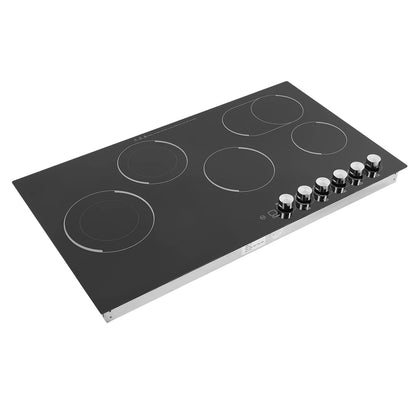 110V Modern Black Electric Cooktop Electric Stovetop 5 Burners Electric Cooktop for Homes, Restaurants