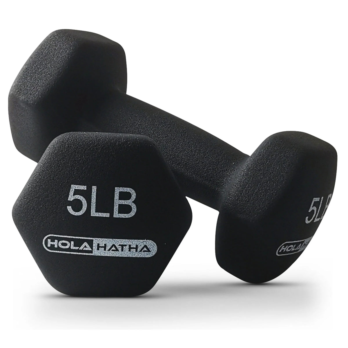 HolaHatha Neoprene Dumbbell Weight Set with Rack (Black), 112.5 lb