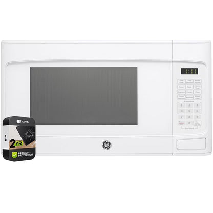 GE GCST11N1WSS 1.1 cu. ft. Countertop Microwave Oven 950 Watts Stainless Steel Bundle with 2 YR CPS Enhanced Protection Pack