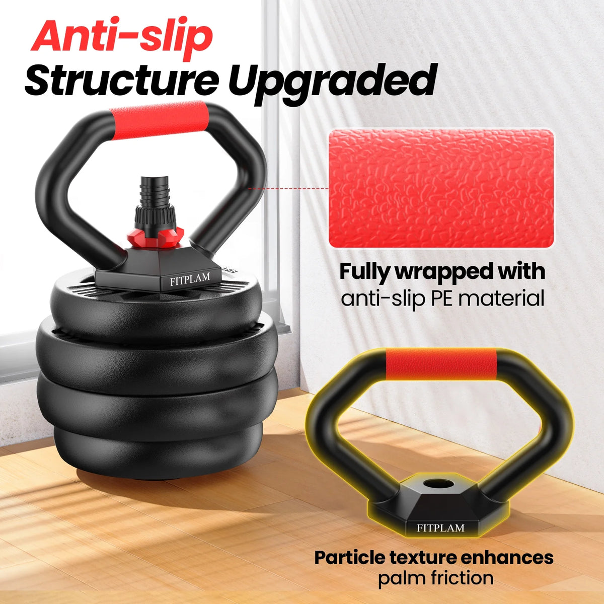 UPGO Adjustable Dumbbells Set 25LB A Pair Dumbbells Weights, 5 in 1 Free Weights 5/10/15/20/25lb/50lb Dumbbell with Anti-Slip Handle, Suitable for Home Gym Exercise Equipment