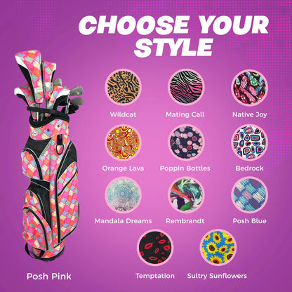 Womens Golf - Taboo Fashions 14 Way Lightweight Ladies Cart Bag (Posh Pink)