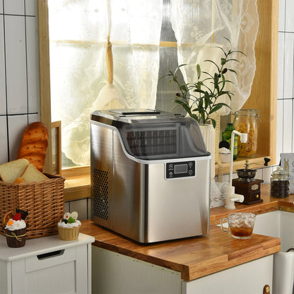 Portable Ice Maker 40Lbs/24H Countertop Self-Cleaning with Ice Scoop and Basket