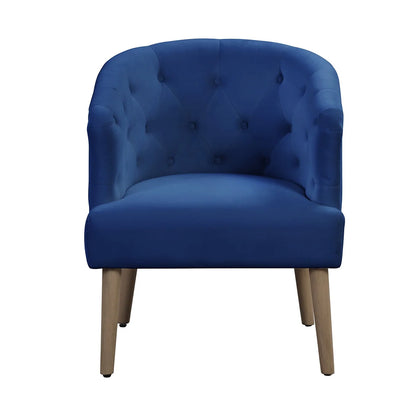 Better Homes & Gardens Barrel Accent Chair,Deep Cobalt Blue, Velvet Upholstery, Adult