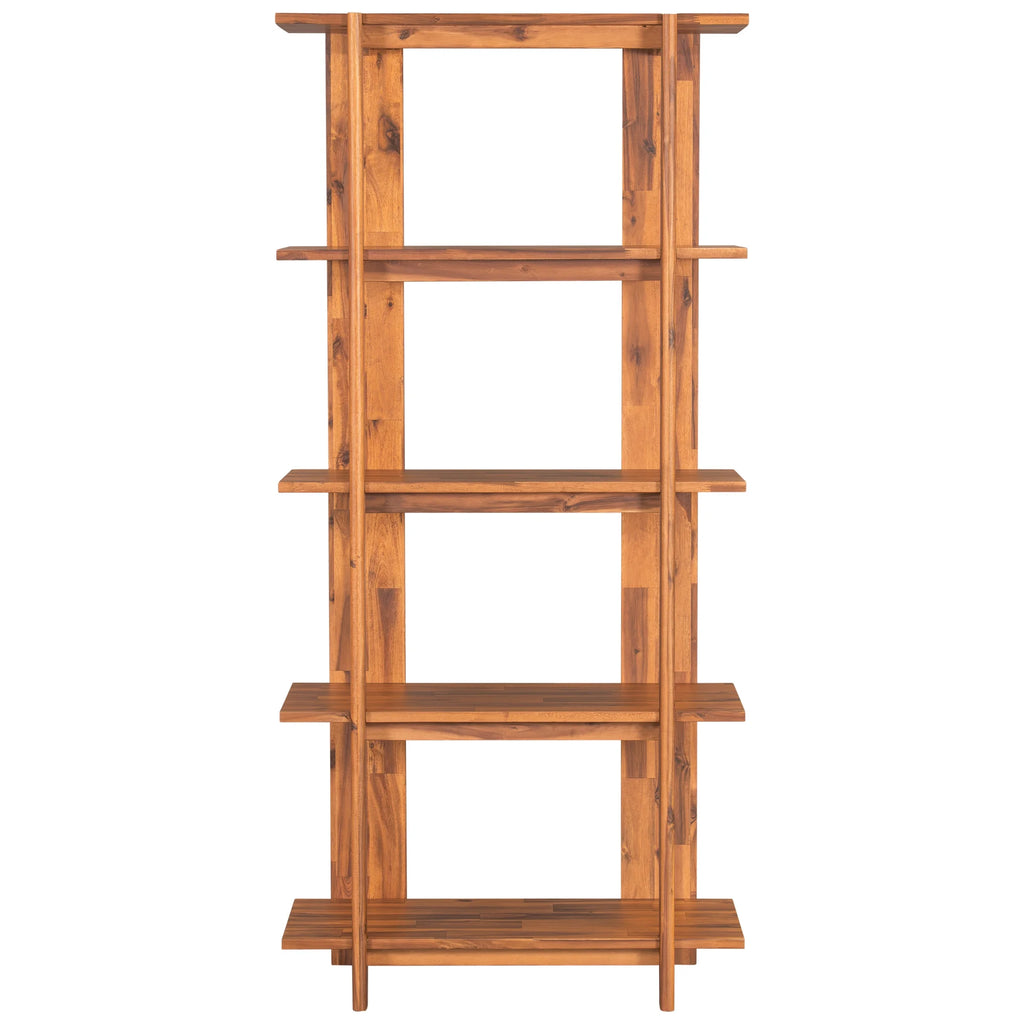 Christopher Knight Home 4-Tier Open Bookcase, 70.2" Solid Acacia Wood Modern Display Bookshelf, Ebonized Finish