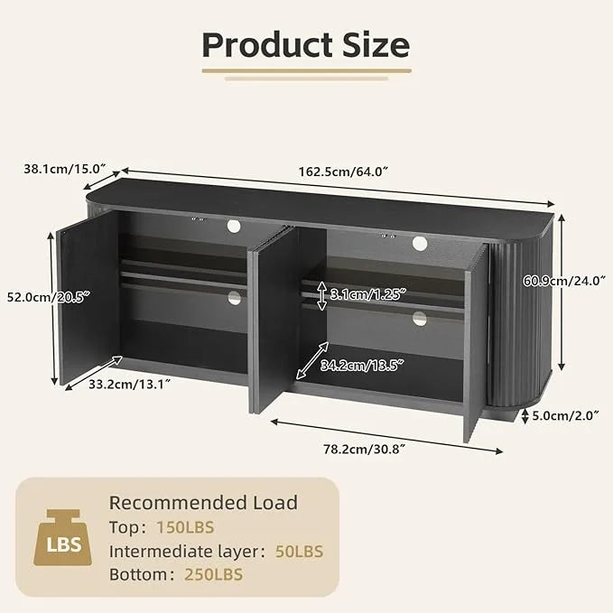 TV Stand, Modern Entertainment Center for TVs Up to 75 inch