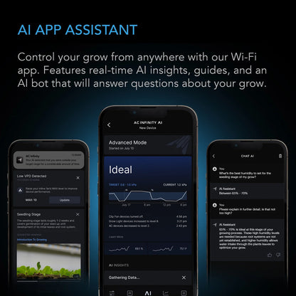 AC Infinity Controller AI+ with CO2 Sensor Bundle �C AI-Powered Learning, CO2 Data Tracking for Gardens & Grow Tents, Temp, Humidity, & VPD Monitoring for Dynamic Level Adjusting, Bluetooth & WiFi App