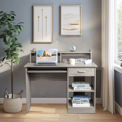 Ktaxon Computer Desk Home Office Workstation Laptop Table Drawer Shelf Furniture White