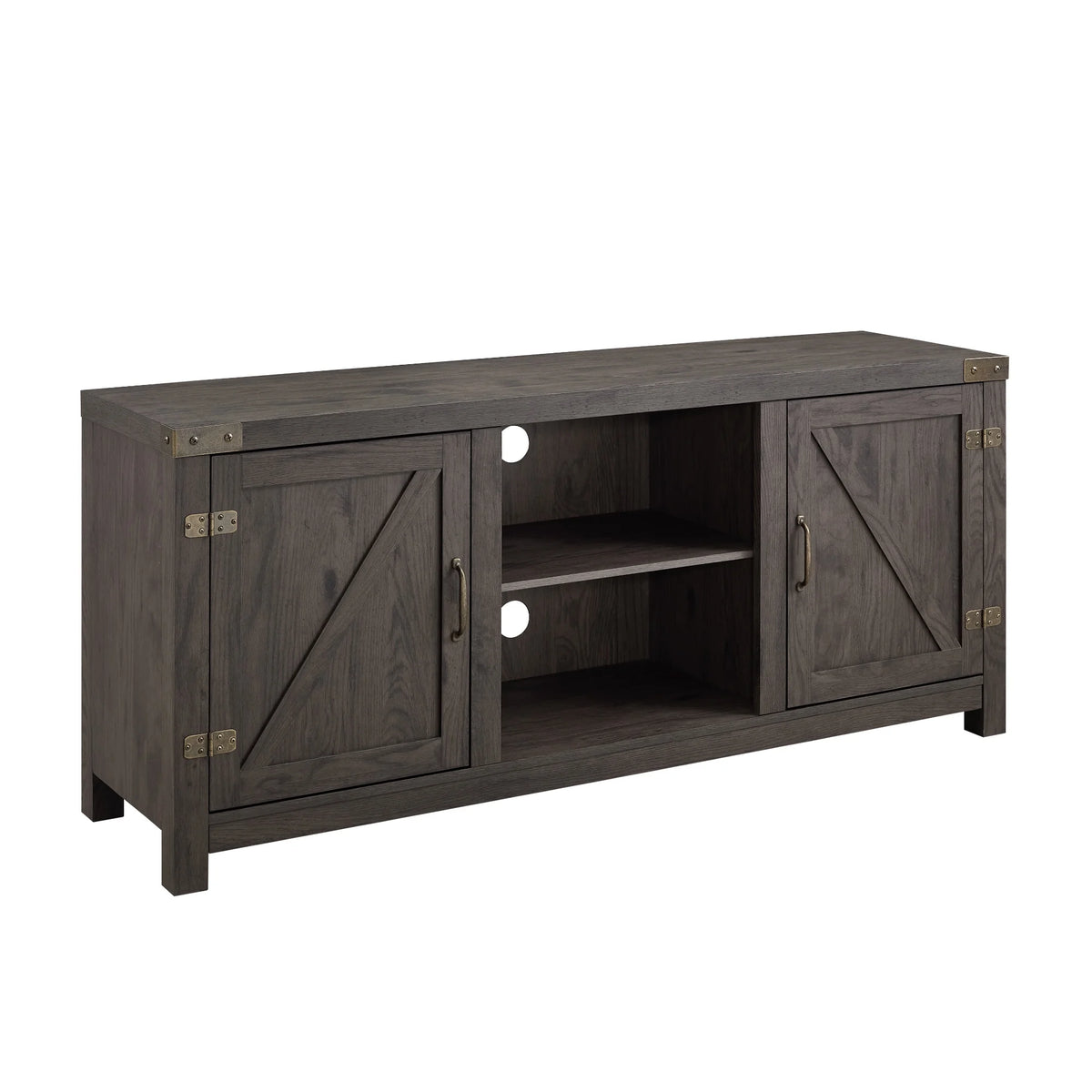 Walker Edison Modern Farmhouse Barn Door TV Stand for TVs up to 65", Grey Wash