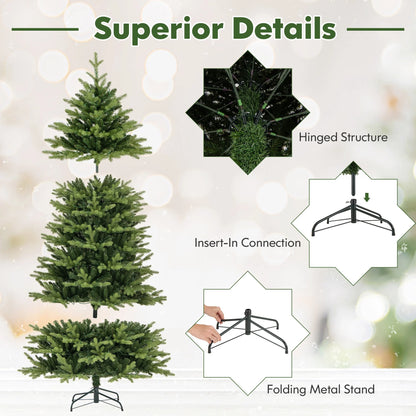 Costway 5 FT Pre-Lit Christmas Tree Hinged with 250 Multi-color Lights & 844 Branch Tips