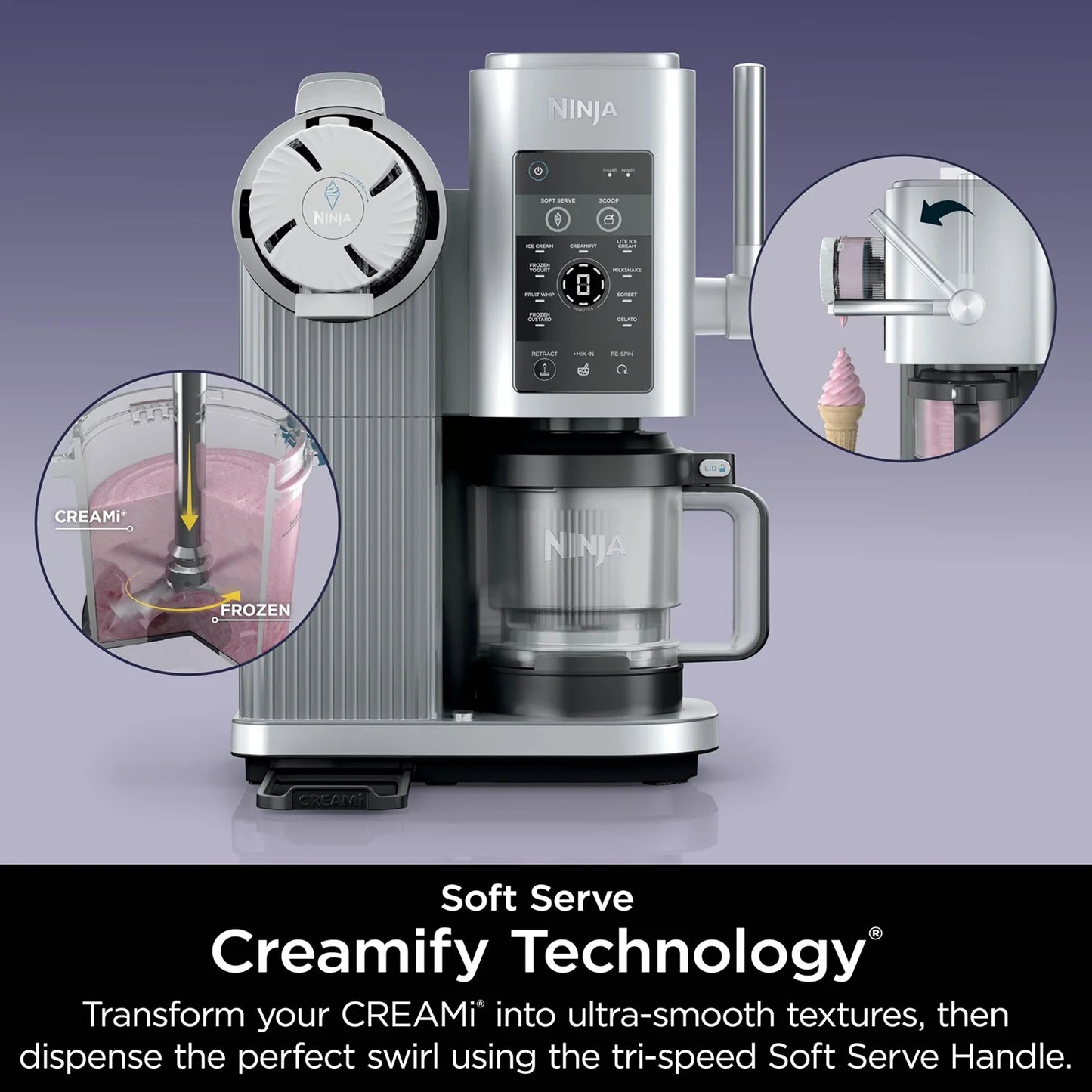 Restored Ninja CREAMi Swirl 13-in-1 Soft Serve Ice Cream Machine - Factory (Refurbished)
