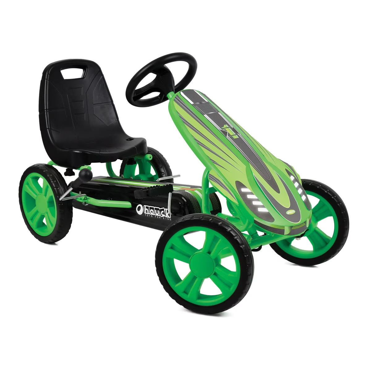 Hauck Speedster Pedal Go Kart w/ Adjustable Bucket Seat for Kids Ages 4 to 8, Fire Rescue
