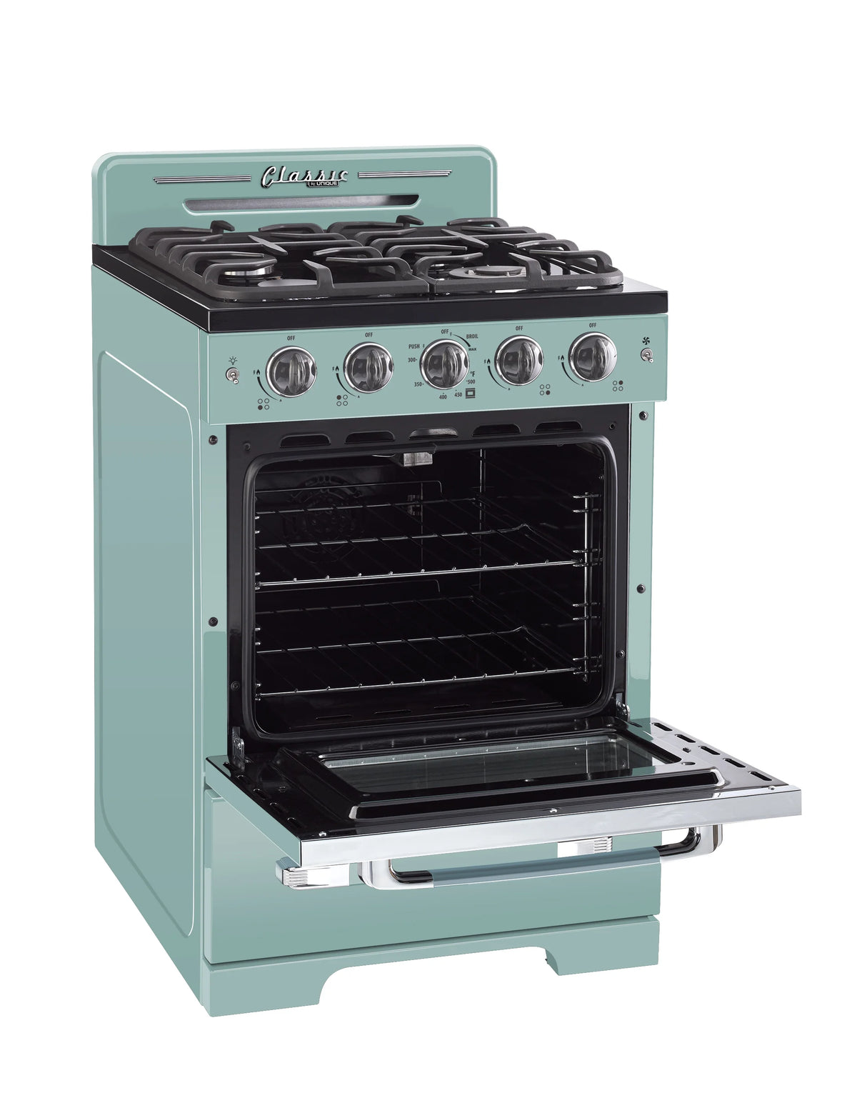 Unique Classic Retro 24" 2.9 cu/ft Freestanding Gas Range with Convection Oven and Sealed Burners