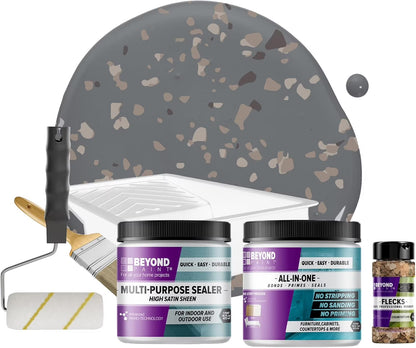 Beyond Paint Countertop Makeover Kit with Paint, Sealer, Flecks and Tools for Countertops, Bright White