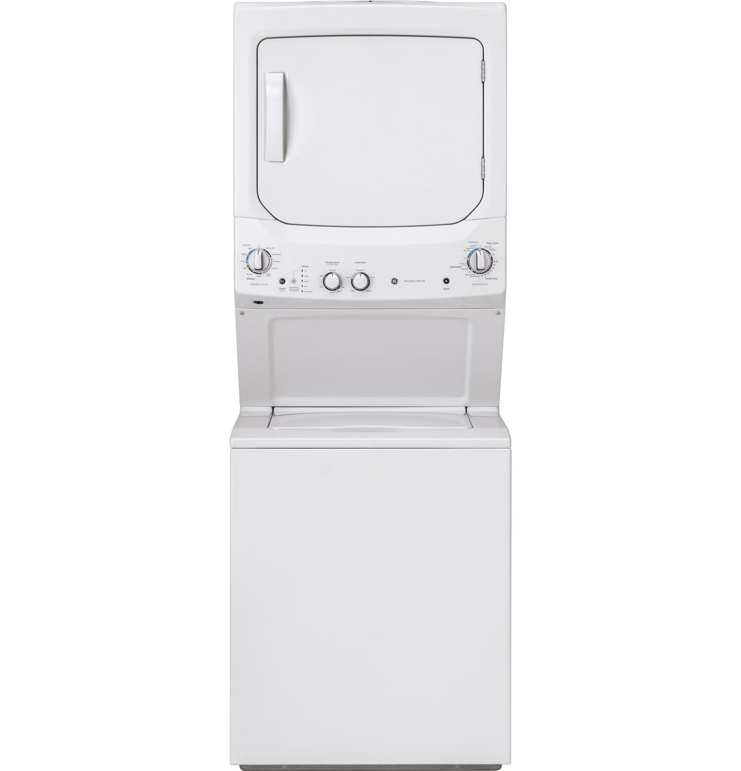 GE Unitized Spacemaker 3.8 DOE cu. ft. Stainless Steel Washer and 5.9 cu. ft. Gas Dryer