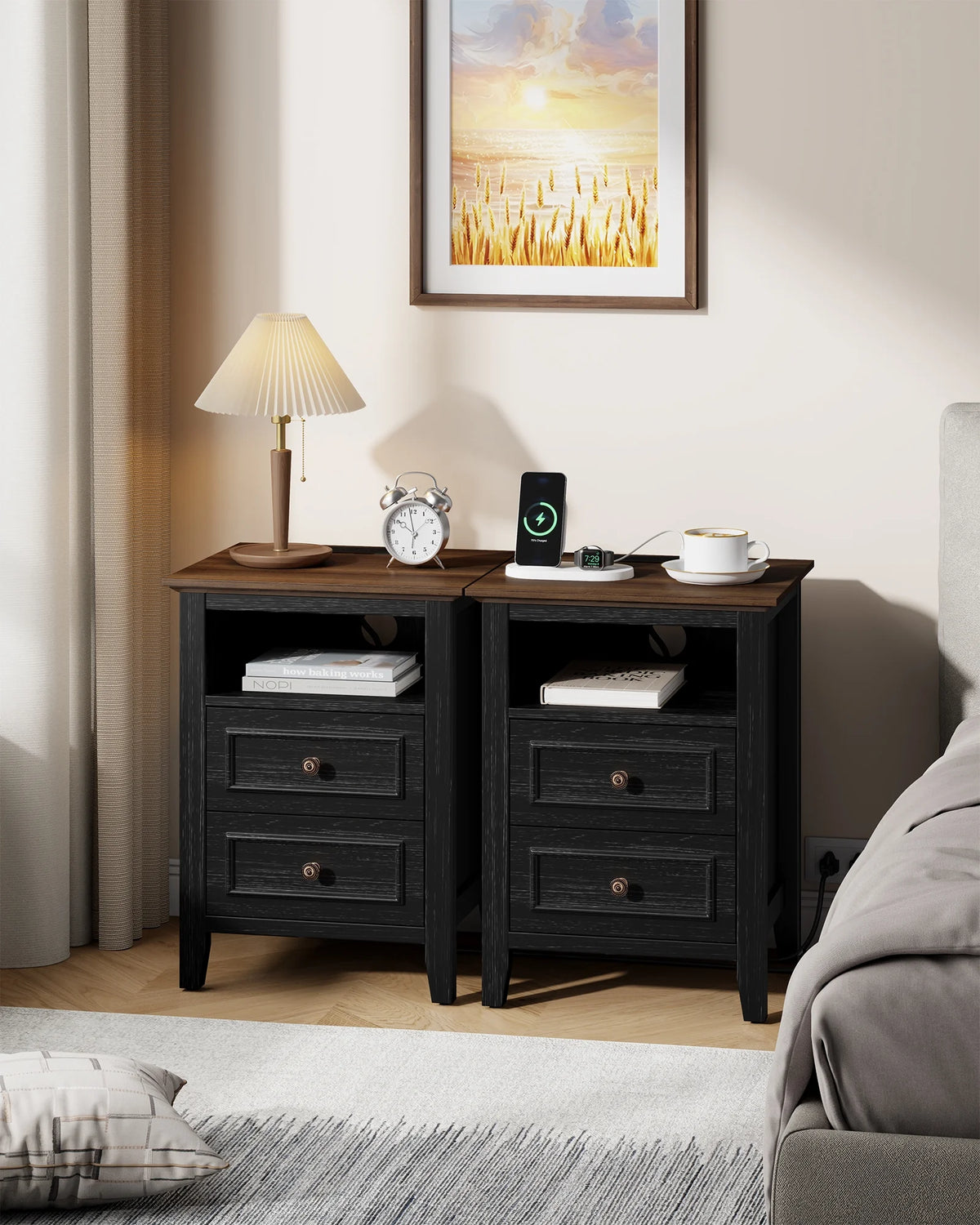GIKPAL White Dresser for Bedroom, 6 Drawers Wood Dresser with Antique Handles, Farmhouse Rustic Chest of Drawers for Bedroom, Living Room, Entryway & Hallway