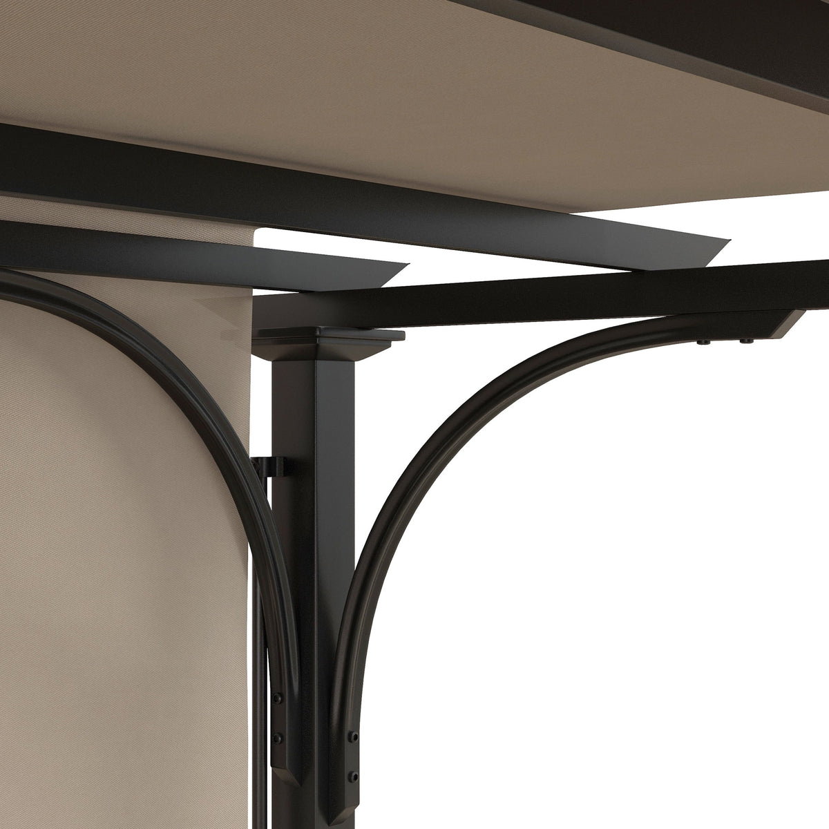 Outsunny 10' x 10' Steel Patio Pergola with Canopy Beige
