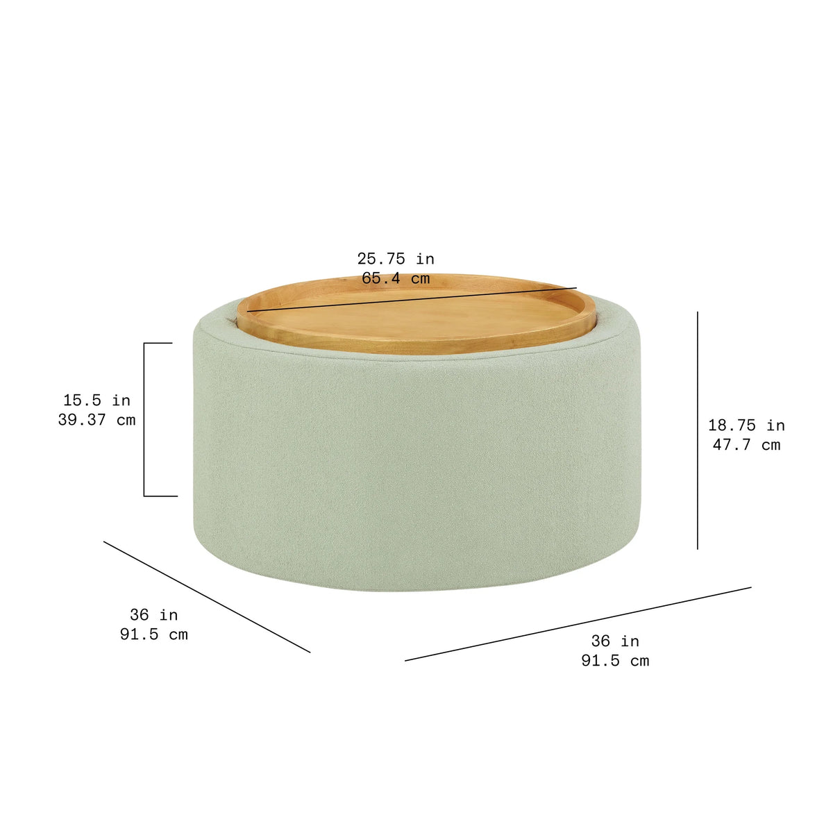 Beautiful Drew Stowaway Coffee Table with Storage by Drew Barrymore, Cream