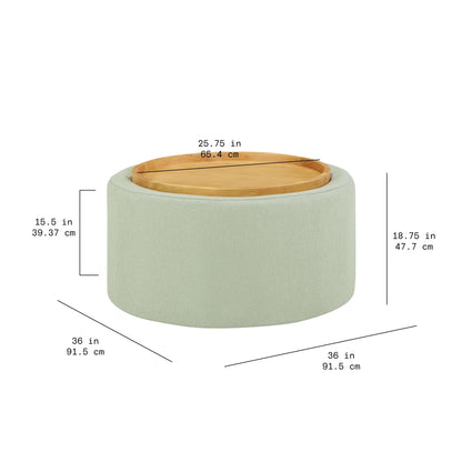 Beautiful Drew Stowaway Coffee Table with Storage by Drew Barrymore, Cream