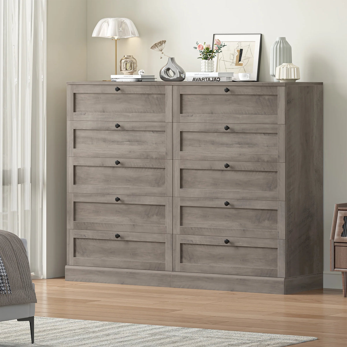 Homfa 5 Drawer White Bedroom Dresser, Modern Vertical Dresser Drawers Wood Organizer for Living Room Entryway Small Spaces