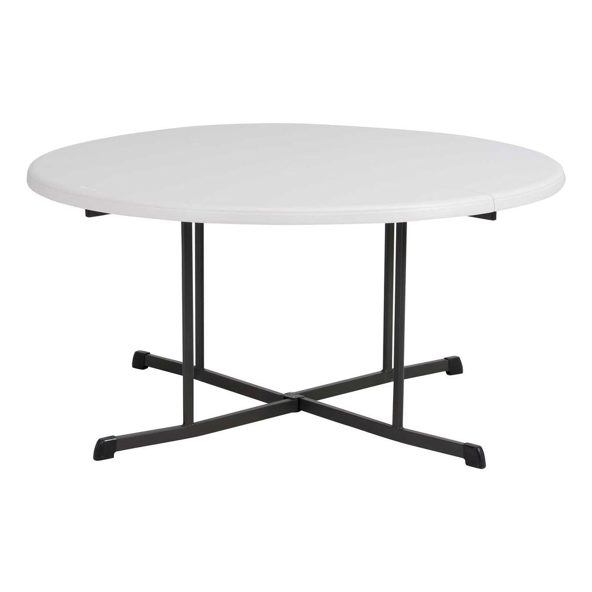 Lifetime Commercial Fold-in-Half 60 in Indoor/Outdoor Folding Round Table White Granite 1 Piece 1 Count