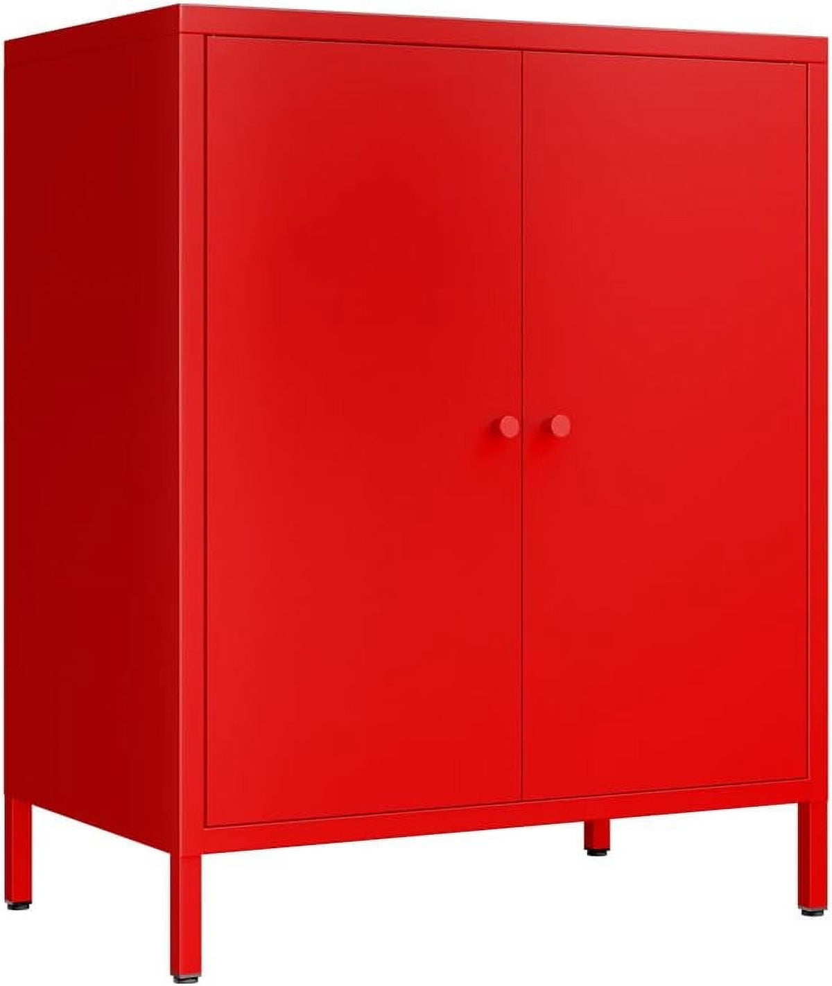 Small 2 Transparent Door Metal Storage Side Buffet Cabinet for Bed Room,Living Room,Entryway,Hallway,Home,Hotel,Office,Garage,Kitchen,1 Removable Shelf.
