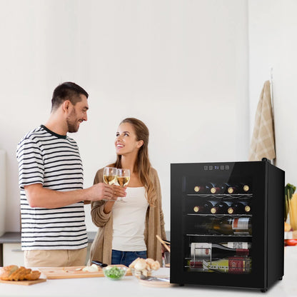 Ktaxon 18 Bottle Compressor Wine Cooler Freestanding Wine Fridge, Fast Cooling, Low Noise
