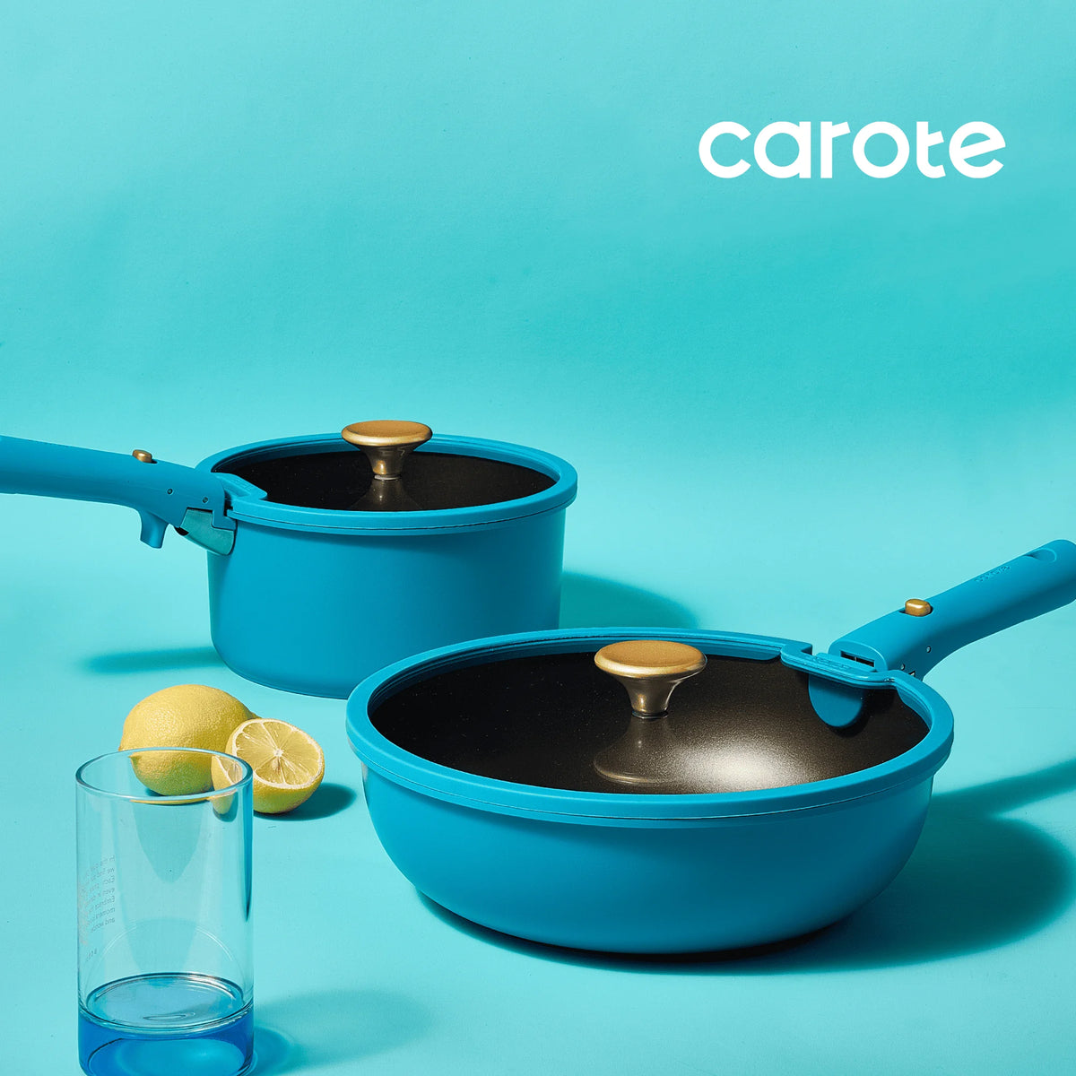 Carote 20 Pcs Nonstick Cookware Sets, Pots and Pans Set with Detachable Handles, Oven Safe, Induction Cookware, Stackable Kitchen Cooking Set, Ultra Violet