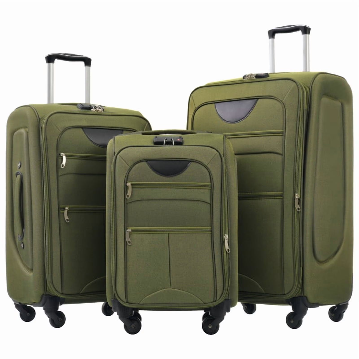 Softside Luggage Expandable 3 Piece Set Suitcase Upright Spinner Softshell Lightweight Luggage Travel Set