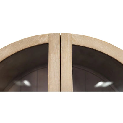 Modern Wood Arched Display Cabinet/Bookcase Fully Assembled Light Brown