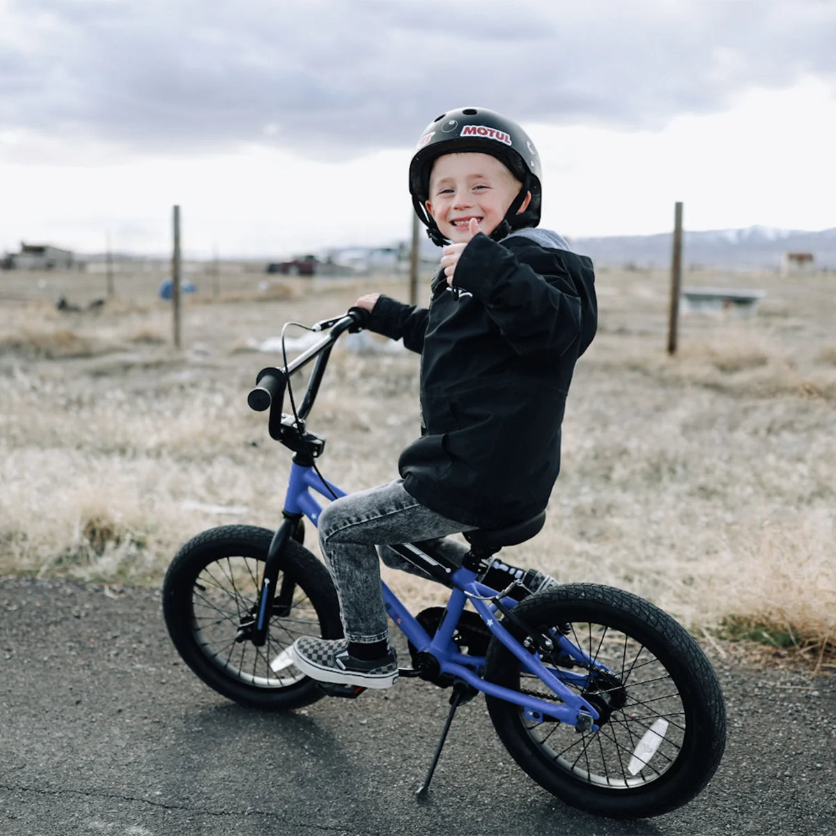 Glerc 14 Inch Little Kids Bike BMX Style Bicycle with Training Wheels Coaster Brake for 3 4 5 Years Old Boys Girls, Blue